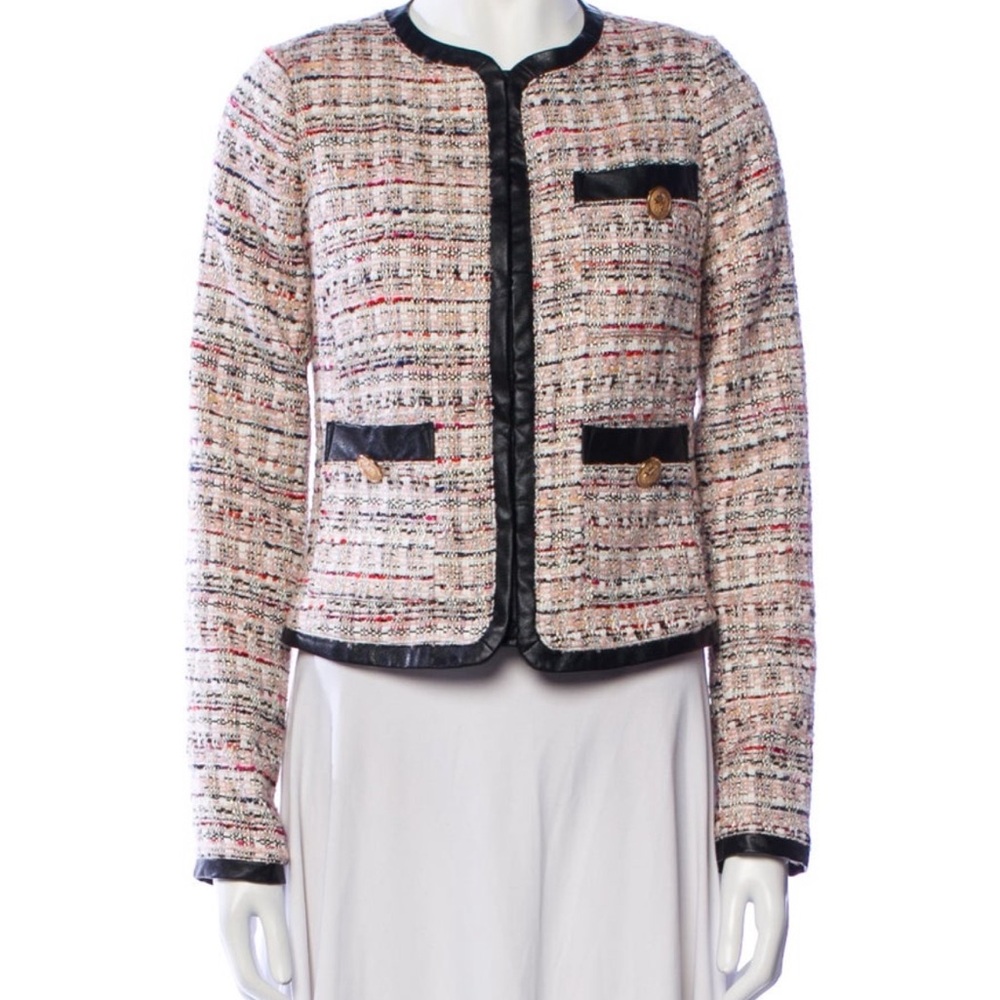 Walter Baker Multicolor Tweed Blazer with Black Trim